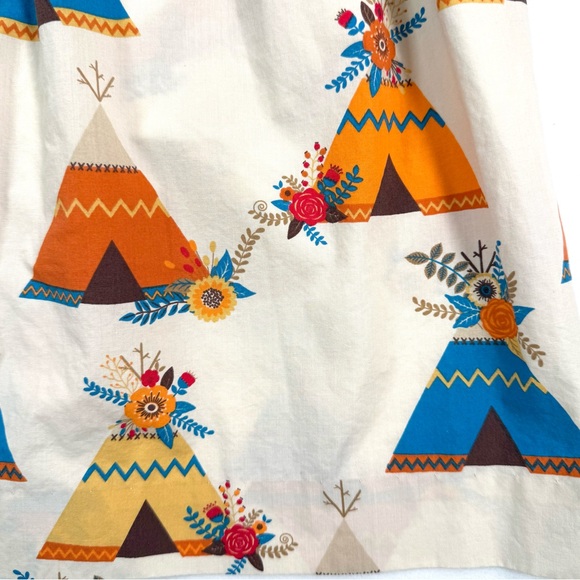 ELEANOR ROSE Girls Dress 14–16 Rhonda Stripe Teepee Fall Thanksgiving Ruffle - Picture 7 of 13